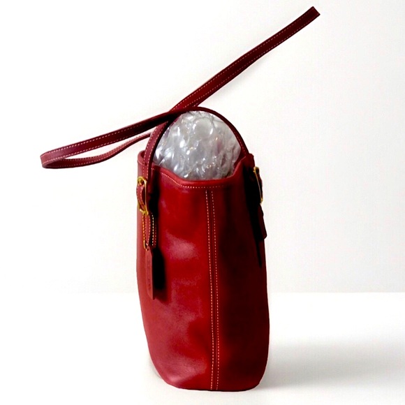 COACH Vintage Red Leather Tote Legacy Day Bag 9803 - Picture 4 of 16